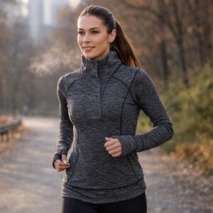 lululemon athletica Black Wrap-Style Cowl Neck Sweater